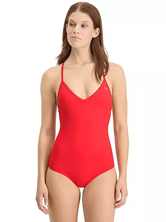 PUMA | Costume da bagno da donna con scollo a V | rot